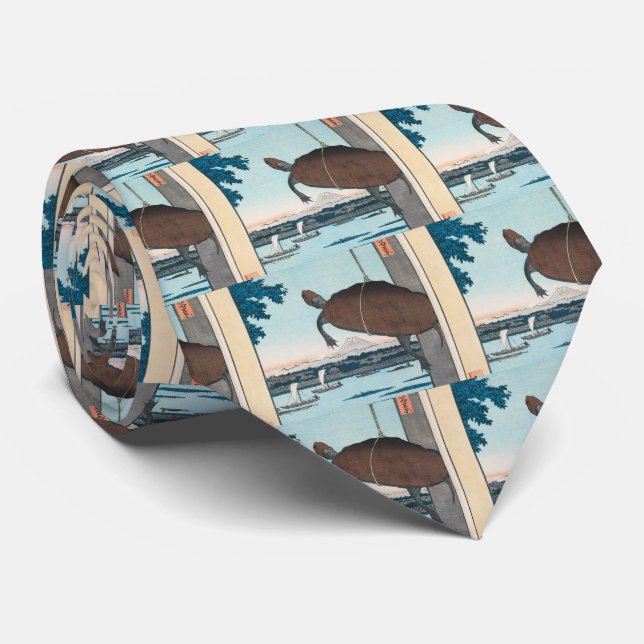 Hiroshige , Ukiyoe "Mannen Bridge, Fukagawa" Tie (Rolled)