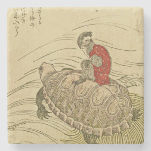 Hiroshige Utagawa- Tortoise with monkey Stone Coaster