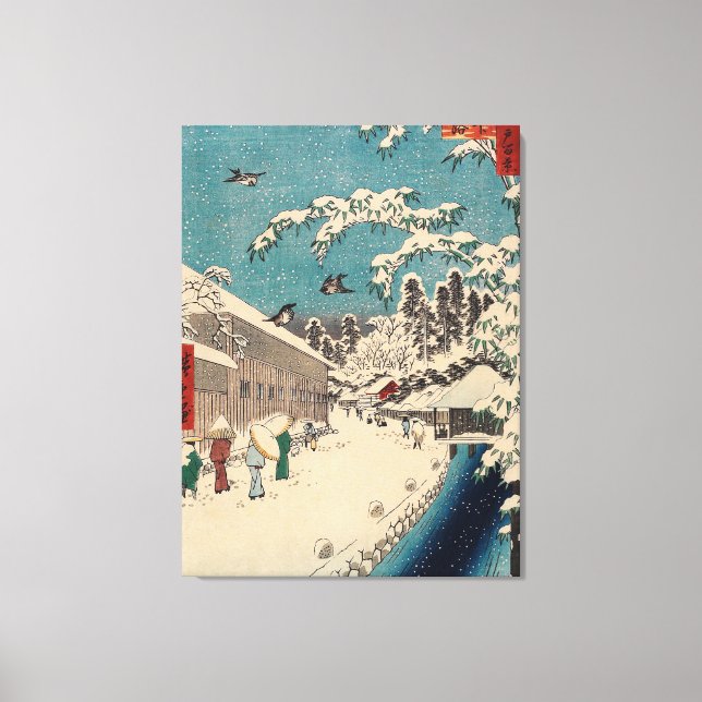 Hiroshige winter landscape japan country canvas print (Front)