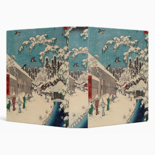 Hiroshige winter landscape japan ukiyo-e antique binder