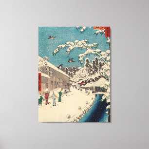Hiroshige winter landscape japan ukiyo-e antique canvas print