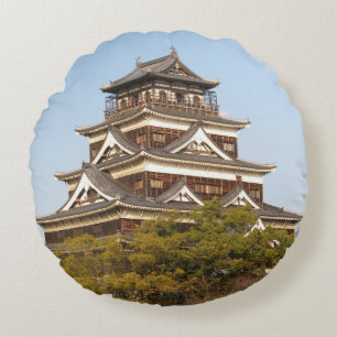 Hiroshima Castle 広島城, Hiroshima, Japan Round Pillow