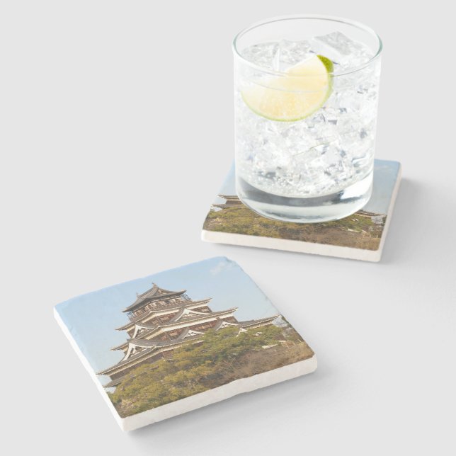 Hiroshima Castle 広島城, Hiroshima, Japan Stone Coaster (Side)