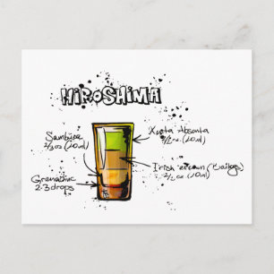 Hiroshima Cocktail Recipe Postcard