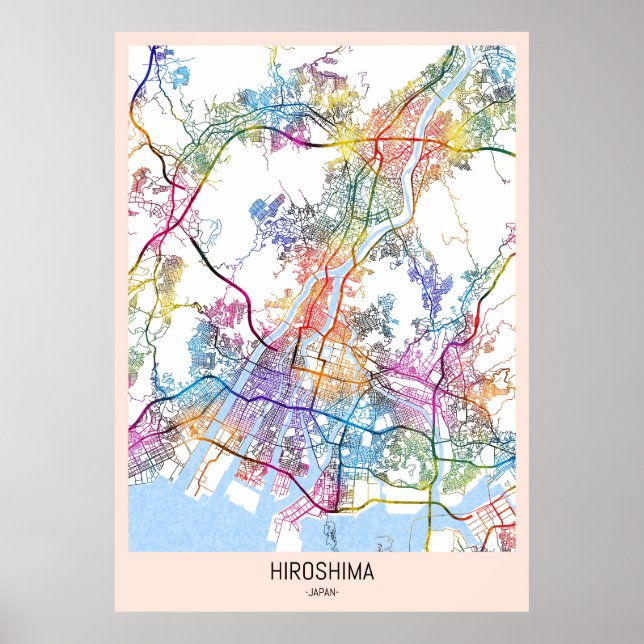 Hiroshima Japan City Map Poster (Front)