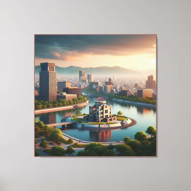 Hiroshima Peace Memorial Park View Japan Travel Canvas Print (Front)