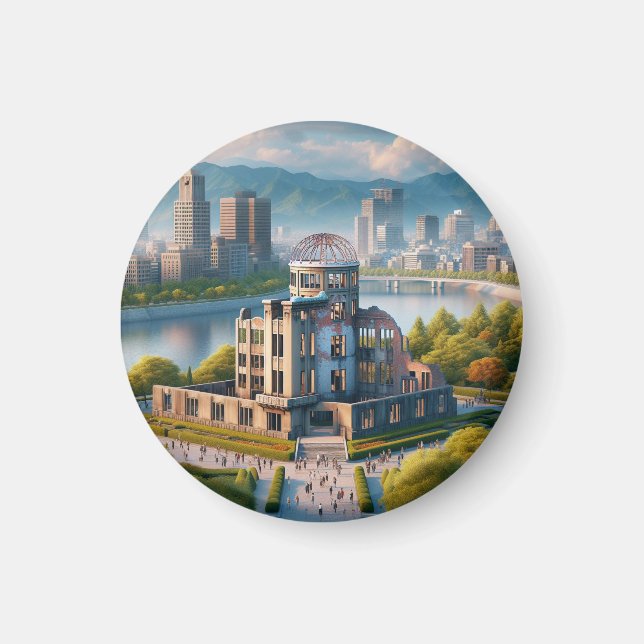 Hiroshima Peace Memorial Park View Japan Travel Magnet (Front)