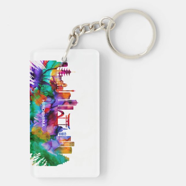 Hiroshima Skyline Keychain (Back)