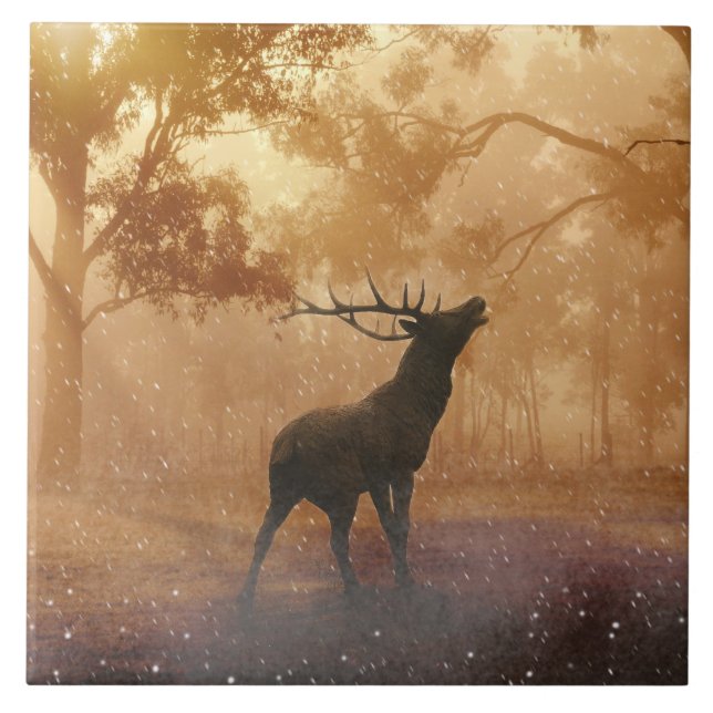 Hirsch beautiful nature scenery tile (Front)