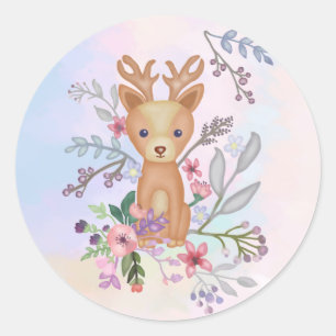 Hirsch im Busch Classic Round Sticker