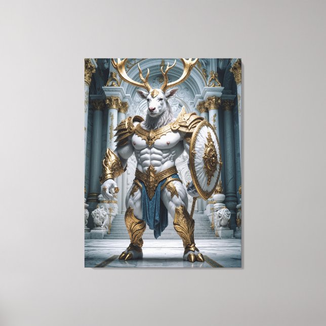 Hirsch Krieger Mythologie Wächterfigur Canvas Print (Front)