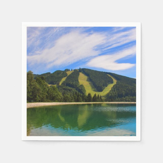 Hirschenkogel in Summer - Water Reflections Napkin (Front)