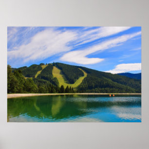 Hirschenkogel in Summer - Water Reflections Poster