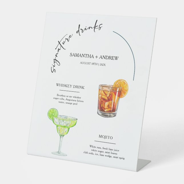His and Her Drinks wedding sign (Front)