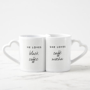 His and Hers   Couple's Favourite Drinks Coffee Mug Set