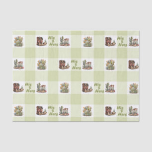 His and Hers Cowboy Cowgirl Boots Tissue Paper