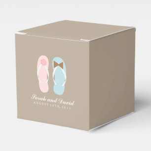 His and Hers Flip Flops Beach Wedding Favor Box