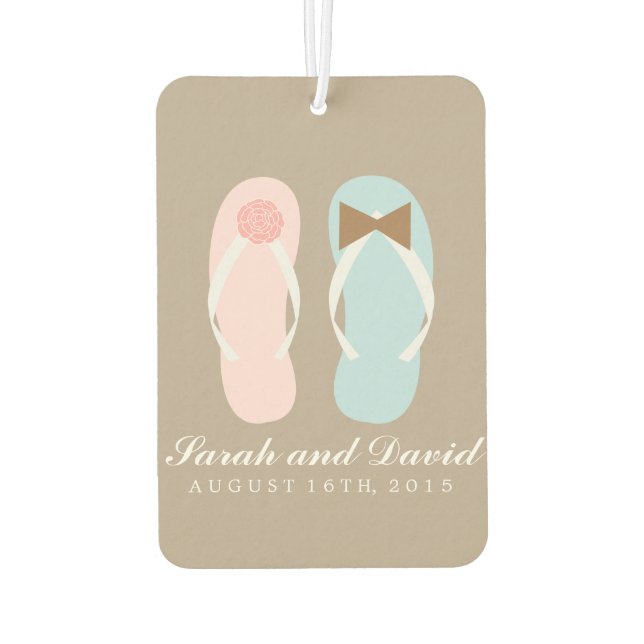 His and Hers Flip Flops Wedding Air Freshener (Back)