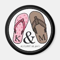 His and Hers Monogrammed Wedding Flip Flops