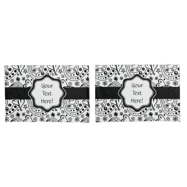 His And Hers Personalized Hearts Love Pattern Pillowcase (Front-Set)