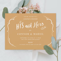 His and Hers Shower Invitation on Custom Colour II