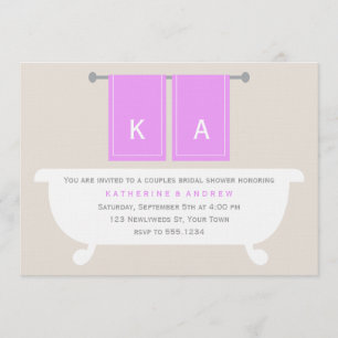 His and Hers Towels Bridal Shower {violet} Invitation