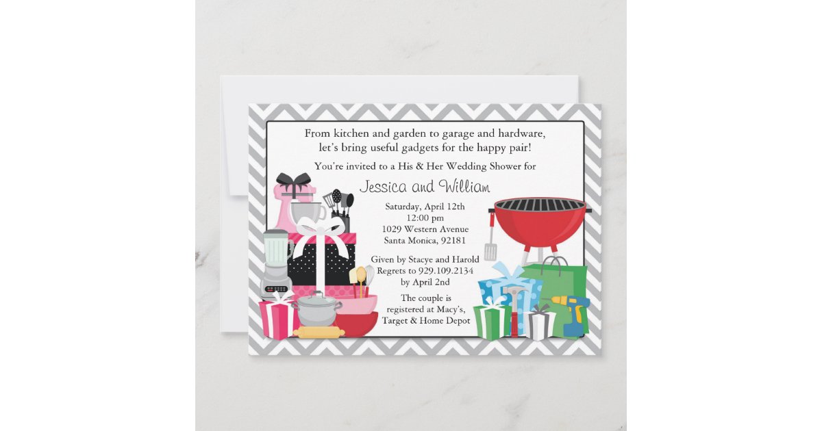 His and Hers Wedding Shower Invitation | Zazzle
