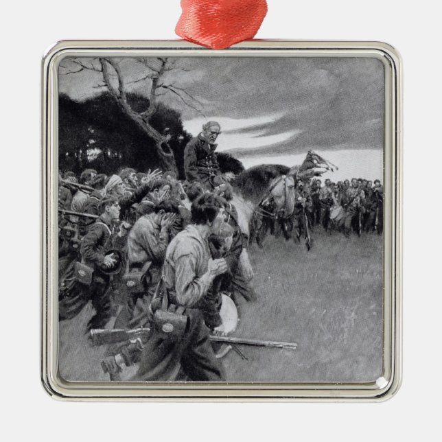His army broke up weeping and sobbing' metal ornament (Front)