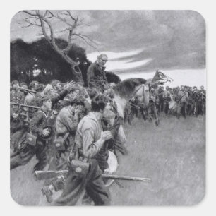 His army broke up weeping and sobbing' square sticker