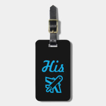 His Black and Blue Luggage Tag