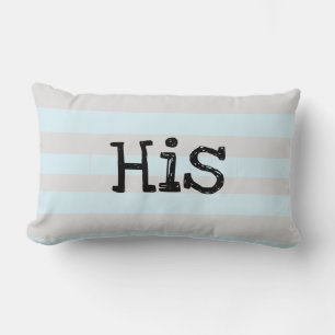 HIS blue and grey soft pastel pillow