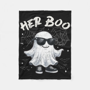 His Boo Matching Couples Ghost Halloween Costumes  Fleece Blanket