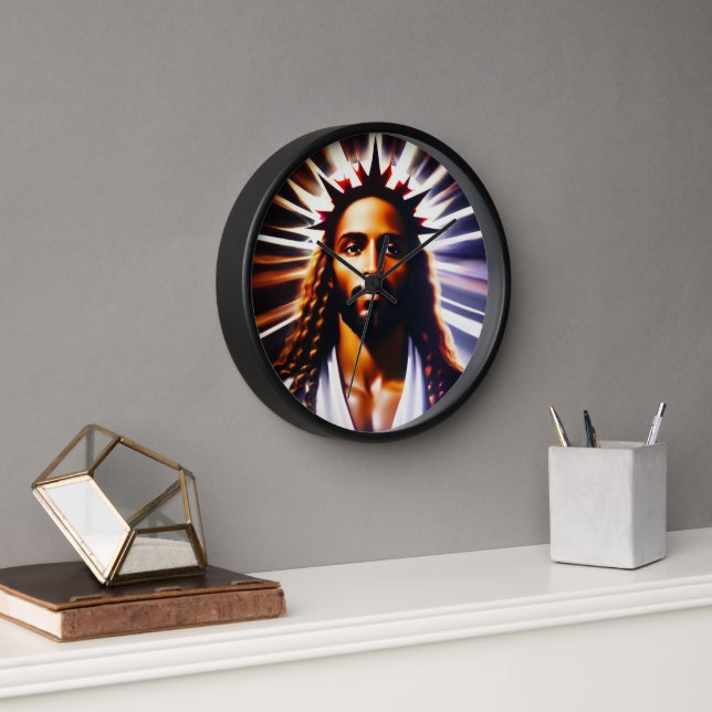 His Crown, His Glory Abstract Art Round Clock (Office)
