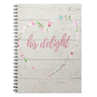 His Delight Notebook (light wood background)