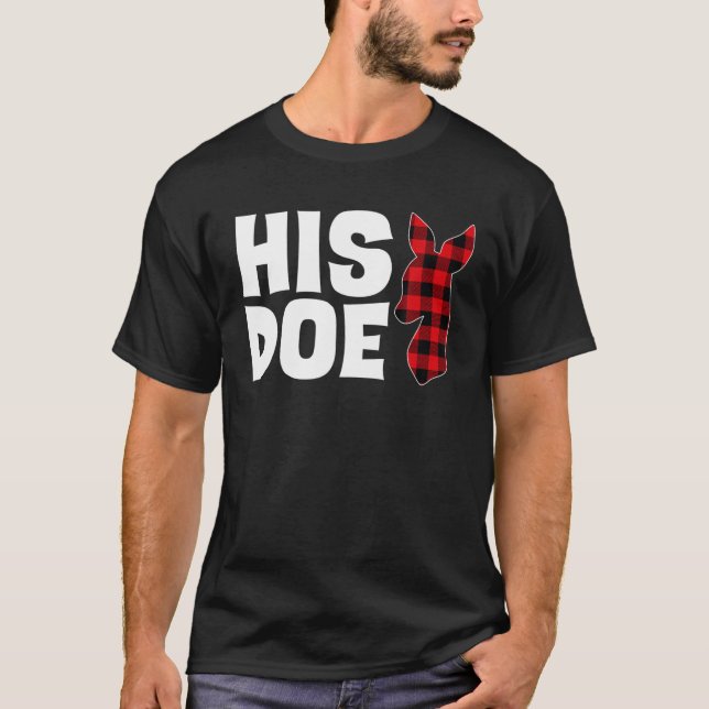His Doe Christmas Xmas Couples Matching Pjs Pajama T-Shirt (Front)