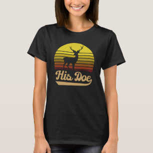 His Doe Couples Vintage Matching Christmas Pyjamas T-Shirt