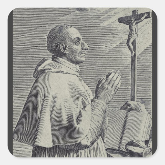 His Eminence Saint Charles Borromeo Square Sticker (Front)