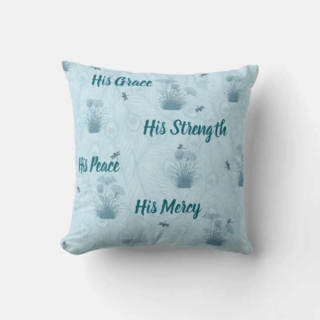 His Everything Queen Anne's Lace Throw Pillow (Front)