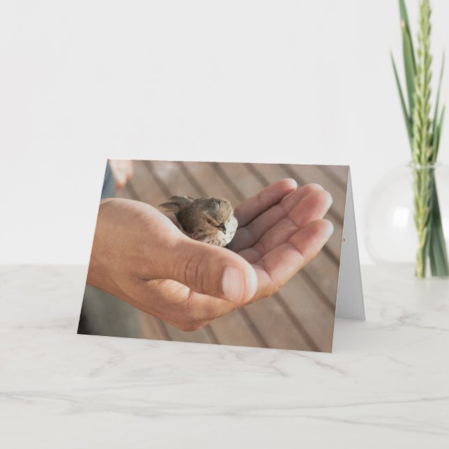 His eye is on the sparrow Christian Greeting Card (Front)