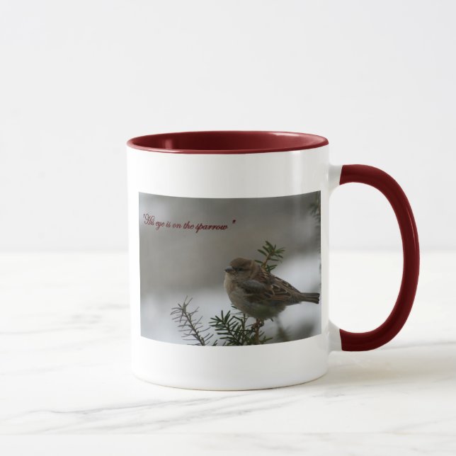 "His eye is on the sparrow" Mug (Right)