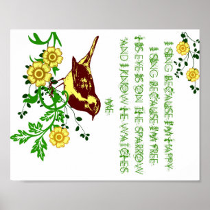 His Eye is On the Sparrow Poster Bird Hymn