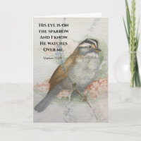 His Eye Is On The Sparrow Sympathy Bible Quote