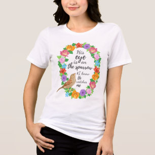 His Eye is on the Sparrow Women's Tri-Blend Shirt
