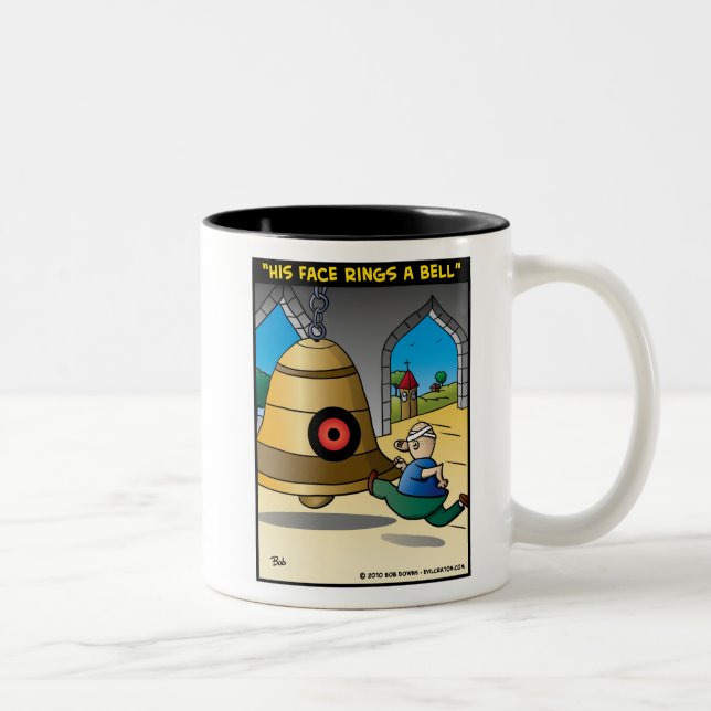 "His Face Rings A Bell" Two-Tone Coffee Mug (Right)