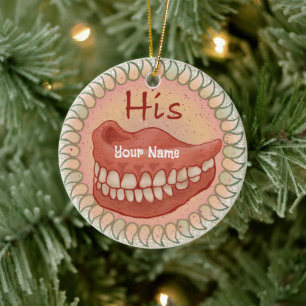 His False Teeth Ceramic Ornament