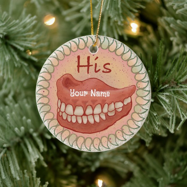 His False Teeth  Ceramic Ornament (Tree)