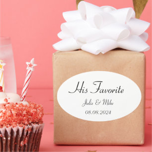 HIS FAVORITE wedding favour sticker