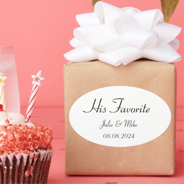 HIS FAVORITE wedding favour sticker (Party)
