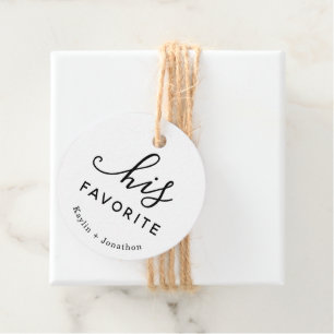 "His Favourite" Wedding Favour Tags