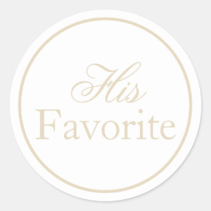 His Favourite Wedding Sticker Beige Ivory Khaki